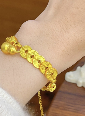 五帝钱小葫芦手串女款轻奢高级感新中式日进斗金福禄手链