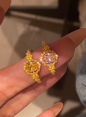 金包银点钻繁花戒指女款轻奢高级感气质百搭