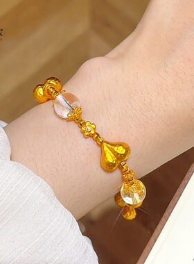 金包银点钻葫芦手链女款轻奢屁桃手链感高级气质百搭手饰