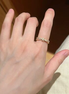 戒指打结女款小众高级轻奢设计2025气质新款精致开口食指指环