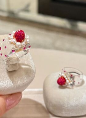 【甜系草莓蛋糕】戒指彩色戒少女心童趣个性可爱甜妹风百搭戒指