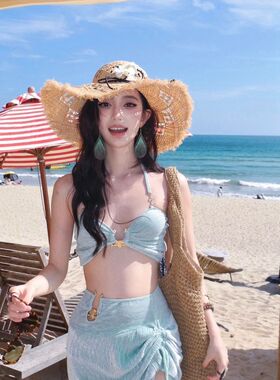 民族风绿色水滴耳环女编织耳坠夸张显脸小氛围感度假风耳钉耳饰