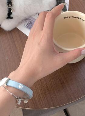 choker蓝色甜酷辣妹气质爆款猫爪手环洛丽塔手圈手链新款手饰礼物