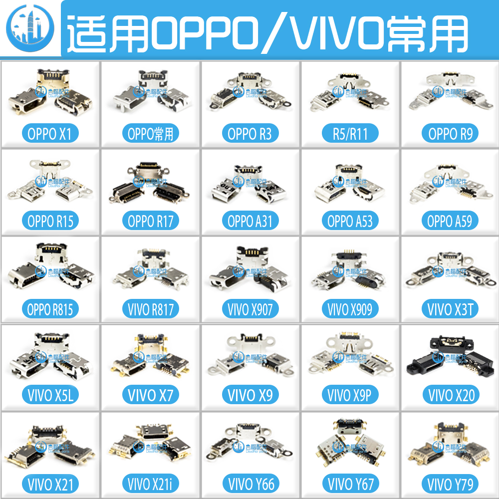 适用OPPO R11R15/17 VIVO Y66/67 X7/9PX20X21Y85尾插手机充电口 - 图1