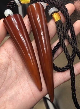 西藏牦牛角原角尖手把件吊坠牛角手串手链经络点穴按摩刮痧拔筋棒