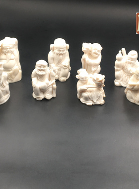 古玩人物摆件八仙过海天然鹿角