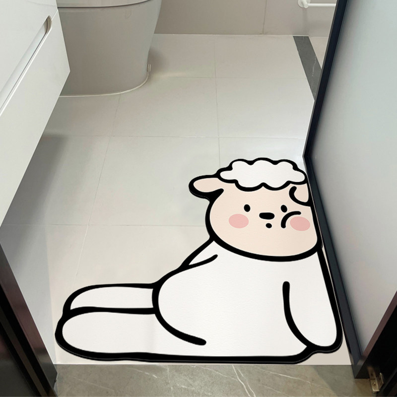 卡通浴室地垫厕所卫生间防滑垫家用可爱进门门垫脚垫吸水速干软垫,淘宝优惠券,粉丝福利购,淘宝优惠卷