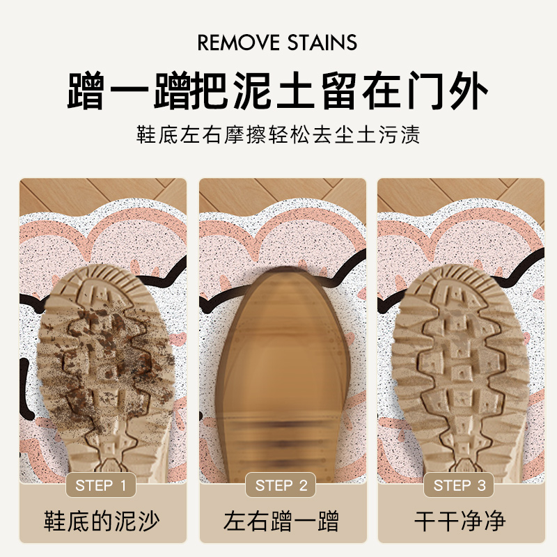 入户门地垫丝圈门垫进门脚垫玄关家用垫子门内门外防滑垫卡通简约 - 图3