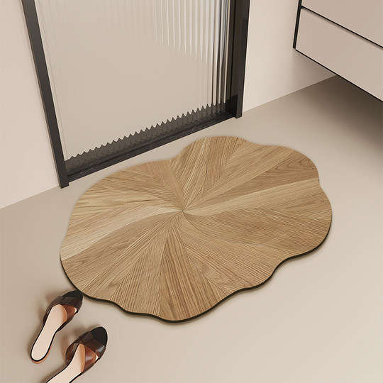 Wood grain bathroom absorbent mat bathroom door diatom mud foot mat quick-drying non-slip floor mat bathroom toilet carpet