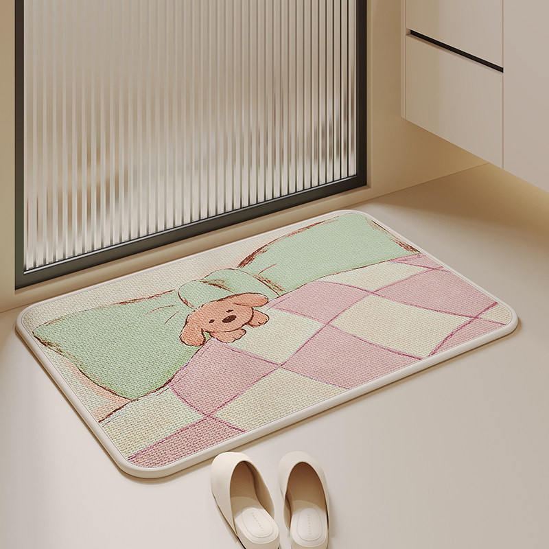 Cartoon bathroom floor mat bathroom absorbent mat anti-slip mat