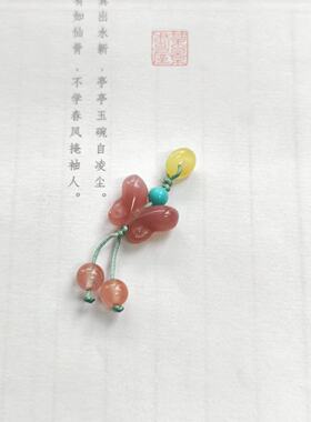 延禧蜜蜡东陵玉平安扣蝴蝶如意小吊坠万能扣手串配饰挂件文玩配饰