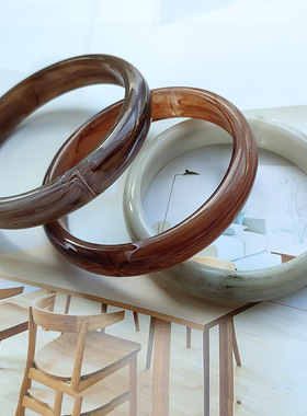 欧美破浪宽版亚克力树脂手镯  异形弹力可伸缩手排手链晕染多