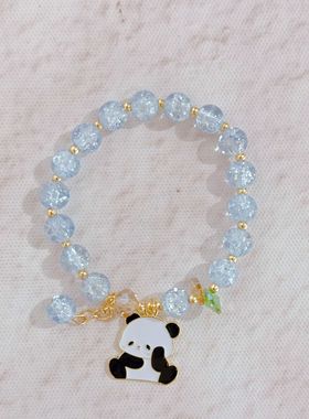 爆款卡通大熊猫手链女可爱闺蜜配饰 景区饰品现货