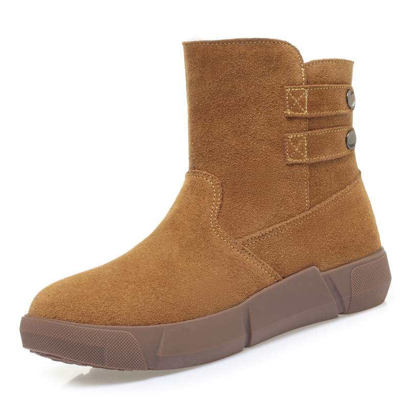 2025冬季新款大棉鞋女真皮加绒加厚羊毛皮毛一体东北防滑雪地靴女 - 图3