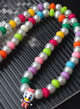甜美多巴胺彩色串珠卡通珍珠项链
