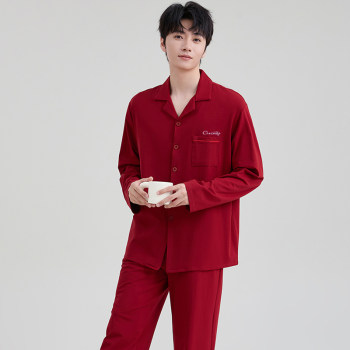 Little Nurse Official Flagship Store ເວັບໄຊທ໌ຢ່າງເປັນທາງການ Zodiac Year Pajamas ສໍາລັບຜູ້ຊາຍແລະແມ່ຍິງທີ່ມີແຂນຍາວຄວາມຮັ່ງມີແລະສີແດງມັງກອນປີເຄື່ອງນຸ່ງເຮືອນຊຸດ