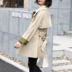 Áo gió nữ 2019 mùa thu mới của phụ nữ bình thường Anh khí chất ren mỏng thon dài áo khoác gió - Trench Coat