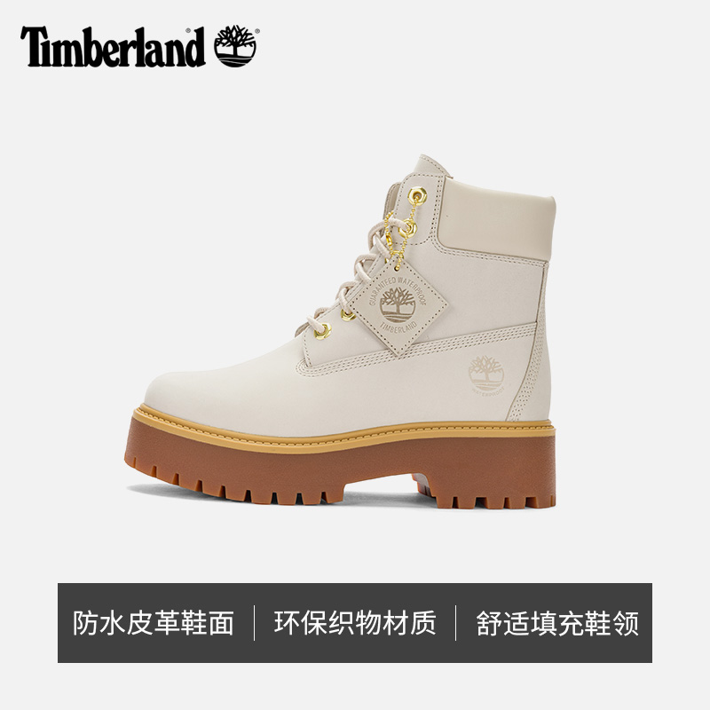 Timberland添柏岚官方女鞋春夏大黄靴高帮靴厚底增高防水|A6AWZ - 图2