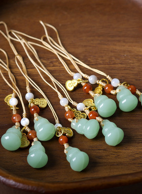 玉葫芦手机链挂件 男女琉璃手机挂绳 精致包包挂饰挂件