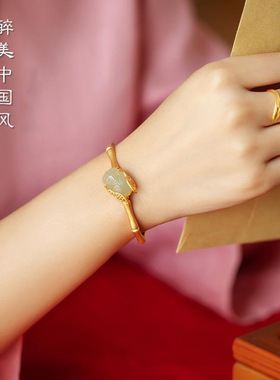 凤仪（饰品）中国风竹节蝉意手镯