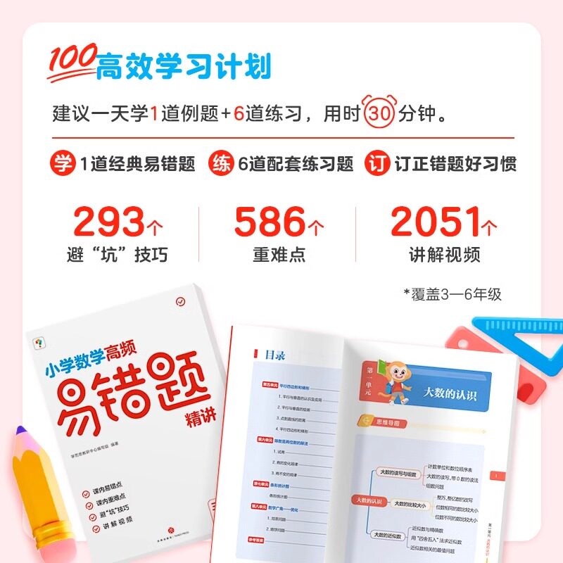 官方正版学而思小学数学高频易错题精讲三四五六年级上下册人教版北师大版课内易错点重难点避坑技巧讲解视频同步配套练习提优训练