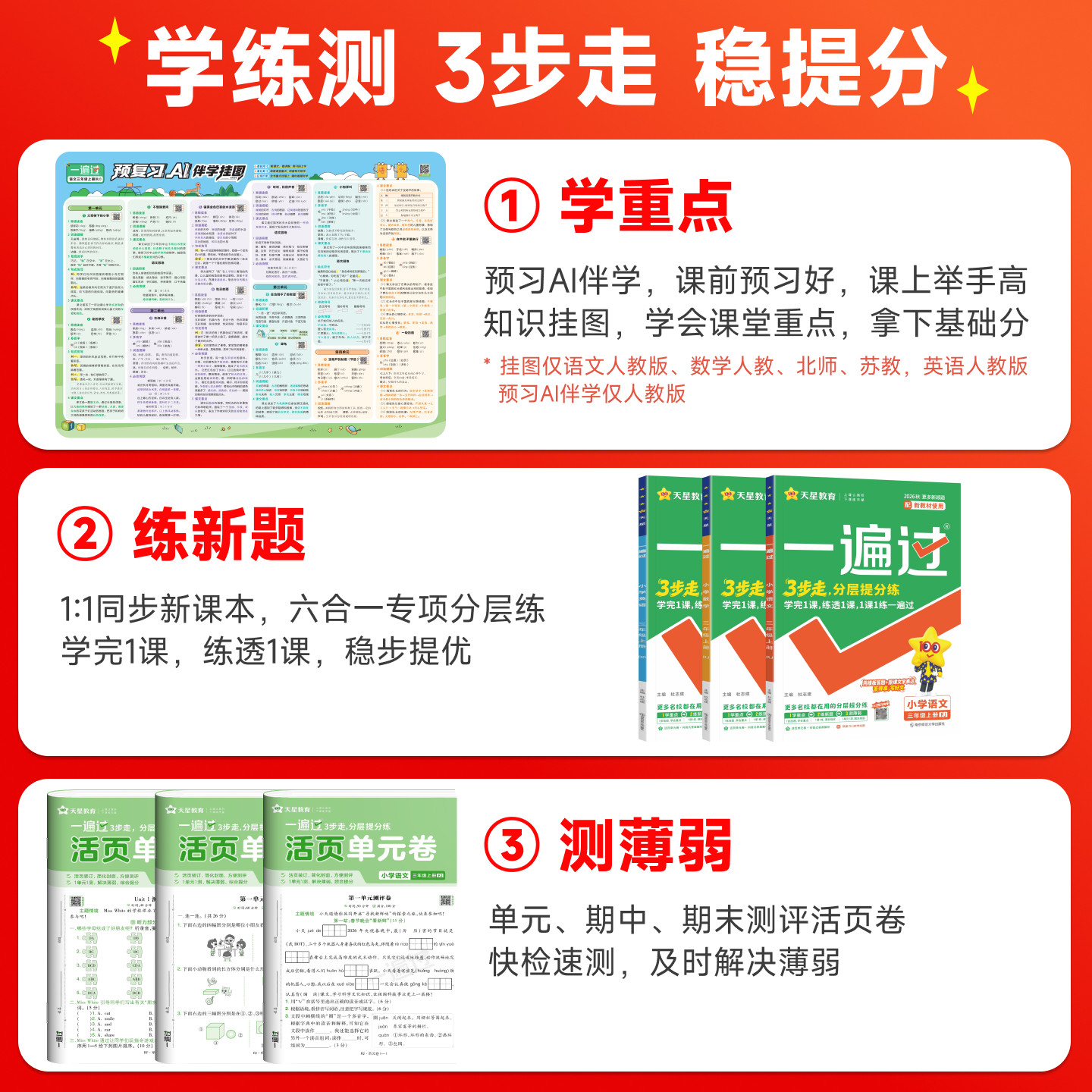 2026新版小学一遍过一二三四五六年级上册下册语文数学英语人教版北师大版苏教版全套课本同步练习册辅导资料书含测评试卷天星教育