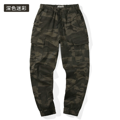 Камуфляжные эластичные хлопковые штаны, оверсайз