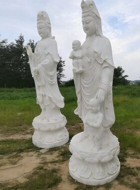 石雕观音佛像大型汉白玉地藏王菩萨寺庙户外摆件大理石弥勒佛雕塑