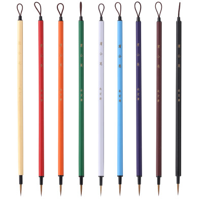 秋宏斋蒲公英彩色竹杆手工毛笔水彩画国画漫画手绘狼毫勾线面相笔 虎窝淘