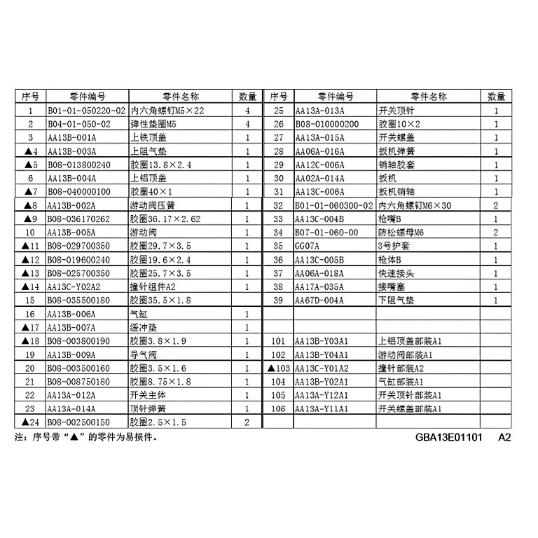 美特T50SC拔钉枪退钉枪配件维修包枪嘴撞针枪针枪舌缓冲垫游动阀 - 图1