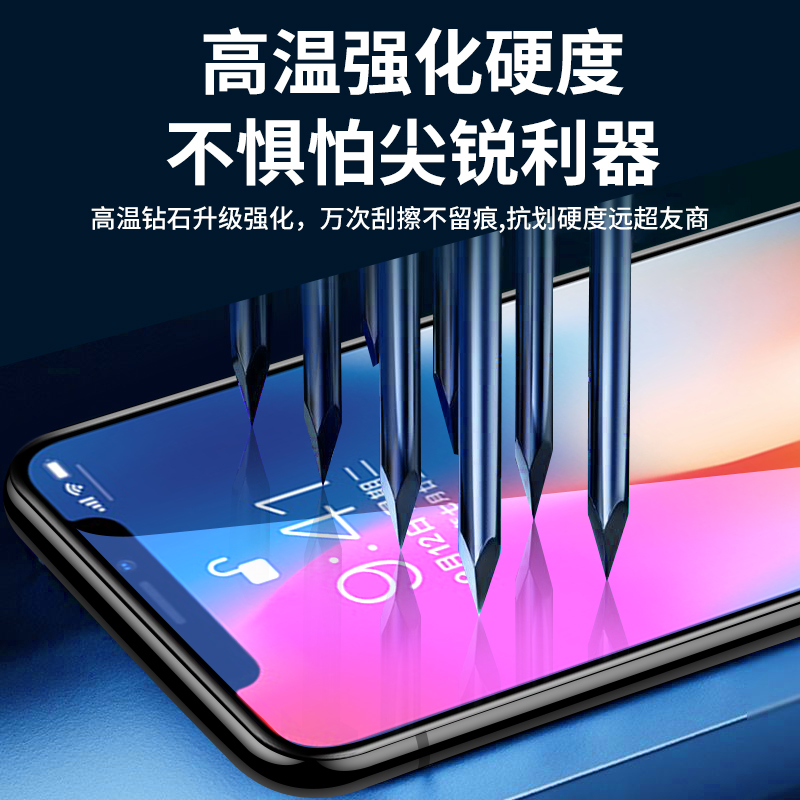 适用苹果x钢化膜iphonexr手机膜iphoneXsMax全屏覆盖XS抗蓝光XMax全包防摔xr防尘保护mas高清新款玻璃贴膜ipx - 图3