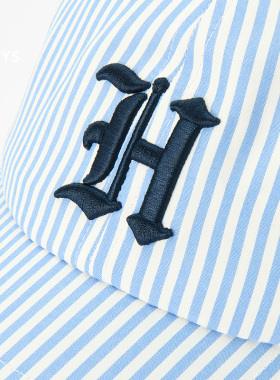 【专柜正品】Hazzys哈吉斯条纹棒球帽女士春夏季新款蓝色运动帽子