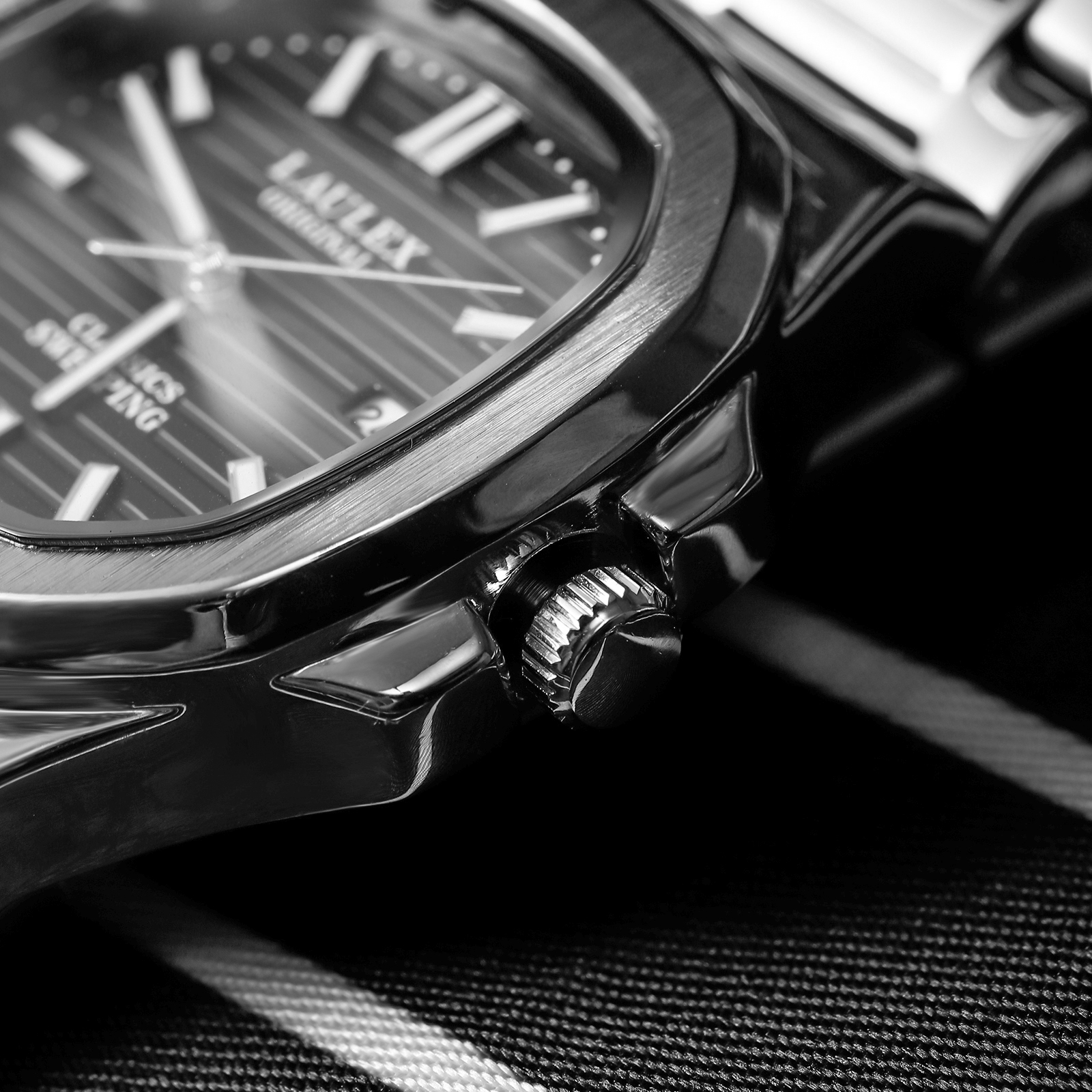 （特价清仓）LAULEX正品鹦鹉螺系列商务扫秒机芯石英男女同款手表 - 图1