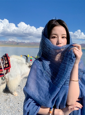 民族风棉麻围巾女夏季披肩云南