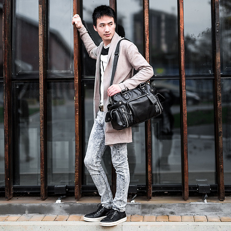 裂狼手提包男旅行男包出差男士包包 裂狼男士包袋