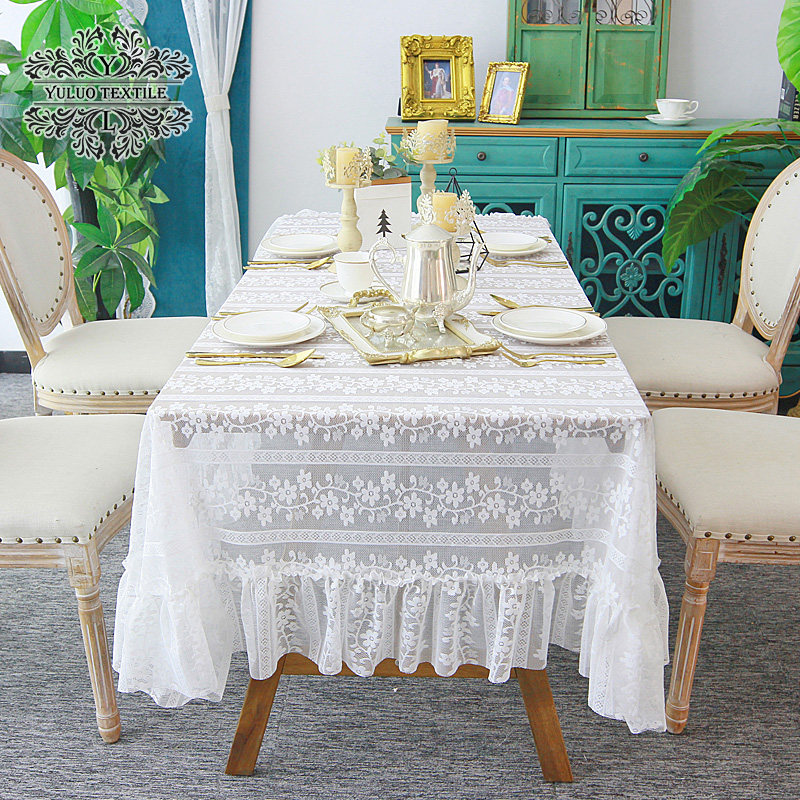 法式田园球球花边蕾丝餐桌桌布圆桌网红公主复古白色生日布置盖布,淘宝优惠券,粉丝福利购,淘宝优惠卷