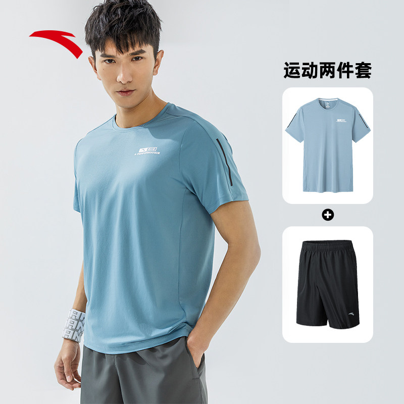 安踏运动套装男2023夏季新款宽松 anta安踏安鸿运动套装