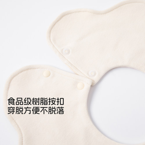 婴儿口水巾新生儿A类纯棉满月宝宝防吐奶吃饭围兜小月龄围嘴秋冬 - 图2