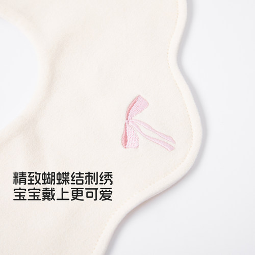 婴儿口水巾新生儿A类纯棉满月宝宝防吐奶吃饭围兜小月龄围嘴秋冬 - 图1