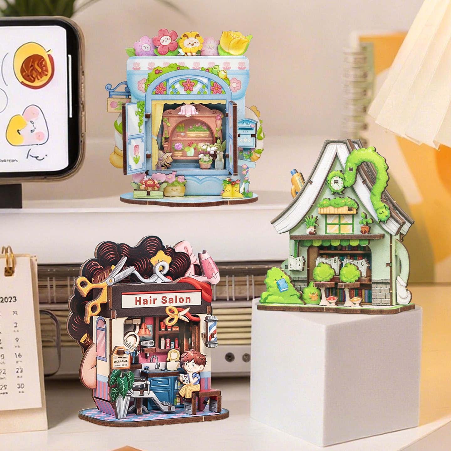 CuteBee匣语街角diy小屋迷你小房子积木拼图创意模型摆件生日礼物 - 图1