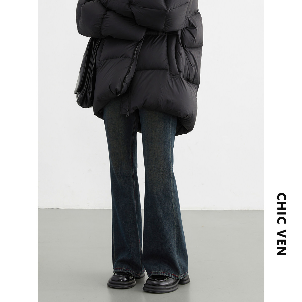 CV大码女装秋季新品复古高腰毛边微喇牛仔裤女显瘦拖地裤微胖穿搭,淘宝优惠券,粉丝福利购,淘宝优惠卷