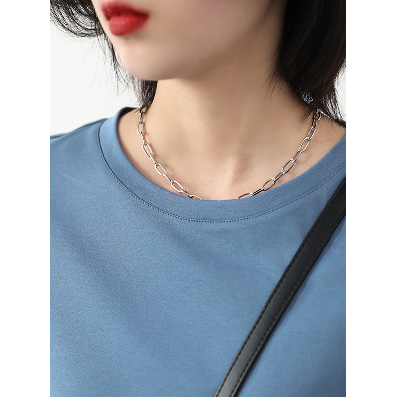 CV大码女装 2025秋季纯色基础百搭圆领T恤叠穿上衣打底衫长袖女 - 图2