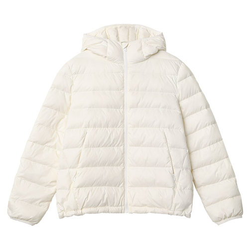 CV大码女装 初冬新款轻薄排骨连帽羽绒服90白鸭绒保暖显瘦外套 - 图3