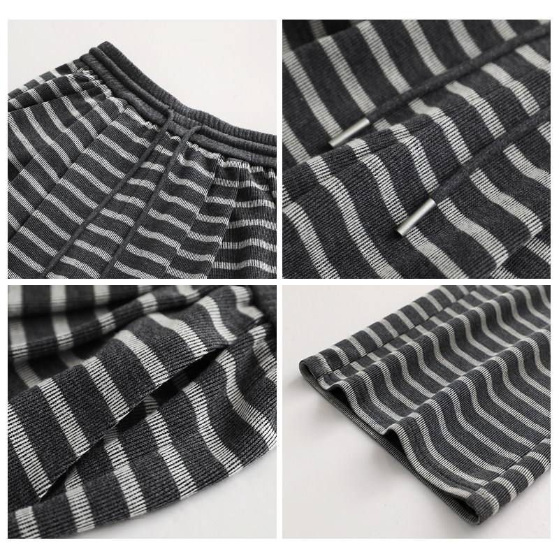 CV大码女装 秋新款慵懒风条纹阔腿裤垂感直筒遛弯裤休闲裤女胖mm,淘宝优惠券,粉丝福利购,淘宝优惠卷