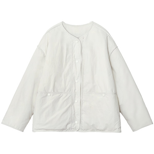 CV大码女装秋冬新款简约宽松肌理感圆领羽绒服90白鸭绒外套女胖mm - 图3