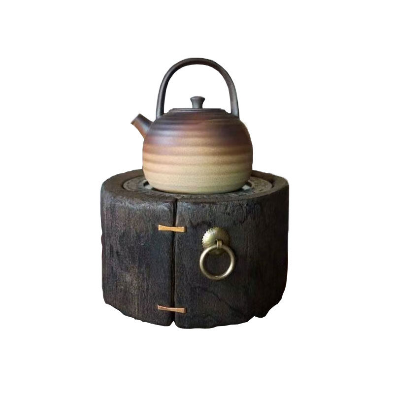 木桩电陶炉煮茶炉围炉煮茶炉木质室内烧水家用诧寂风复古实木器具,淘宝优惠券,粉丝福利购,淘宝优惠卷