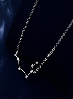 缀恋十二星座项链女镶钻短款韩版