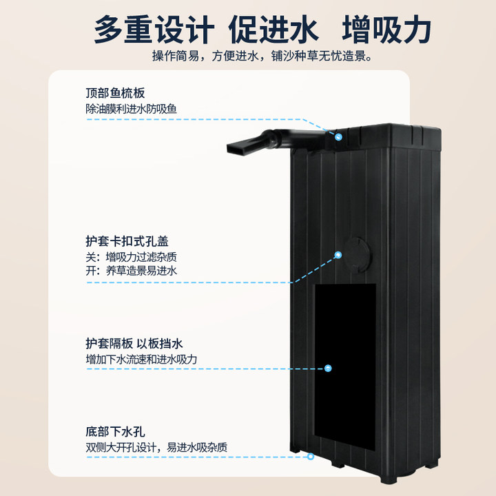 yee溪流鱼缸客厅2024新款超白玻璃家用小型底滤金鱼缸底滤造景缸 - 图1