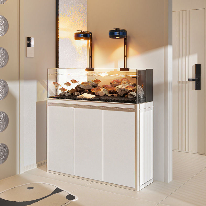 yee溪流鱼缸客厅2025新款超白玻璃家用小型底滤金鱼缸底滤造景缸 - 图0