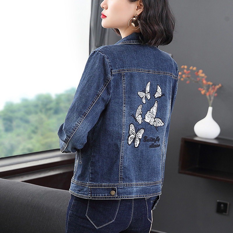 2020新款短款牛仔宽松妈妈牛仔衣 柳晶服饰短外套